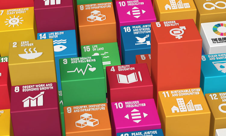 Sustainable Development goals as colorful blocks