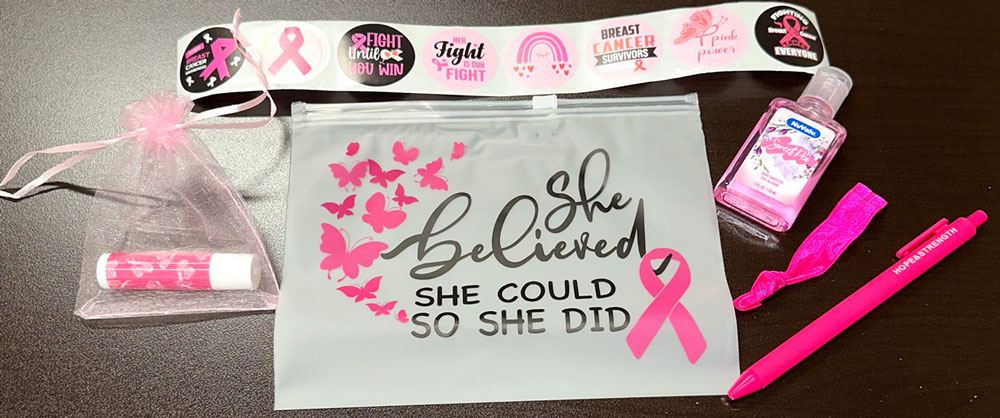 Breast CAncer Awareness Goody bag content